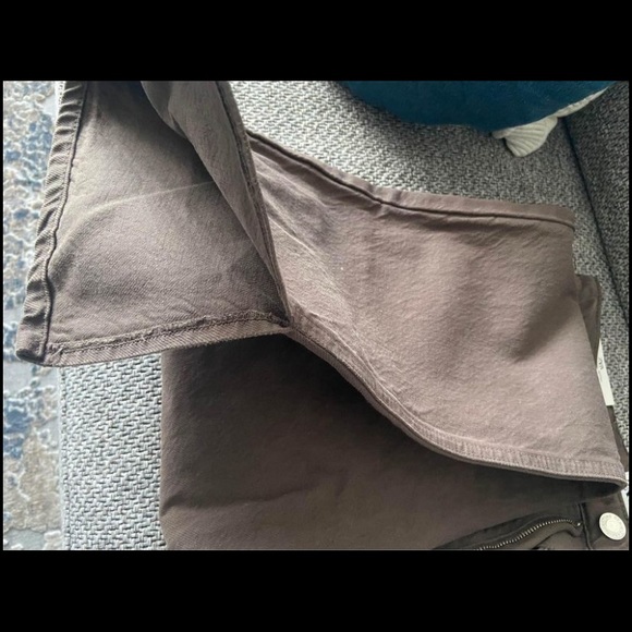 Zara brown jeans side slit - Picture 3 of 4